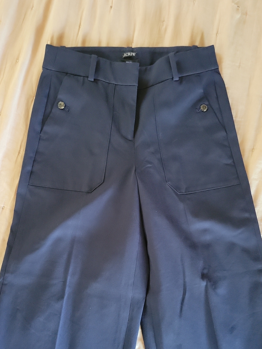 J. CREW Sydney High-waisted Wide Leg Sailor Pants With Stretch, Navy Blue